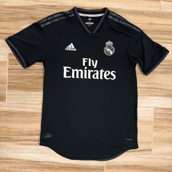 adidas Other - Adidas Real Madrid 2018/19 Authentic Third Jersey Black Climachill Mens Medium